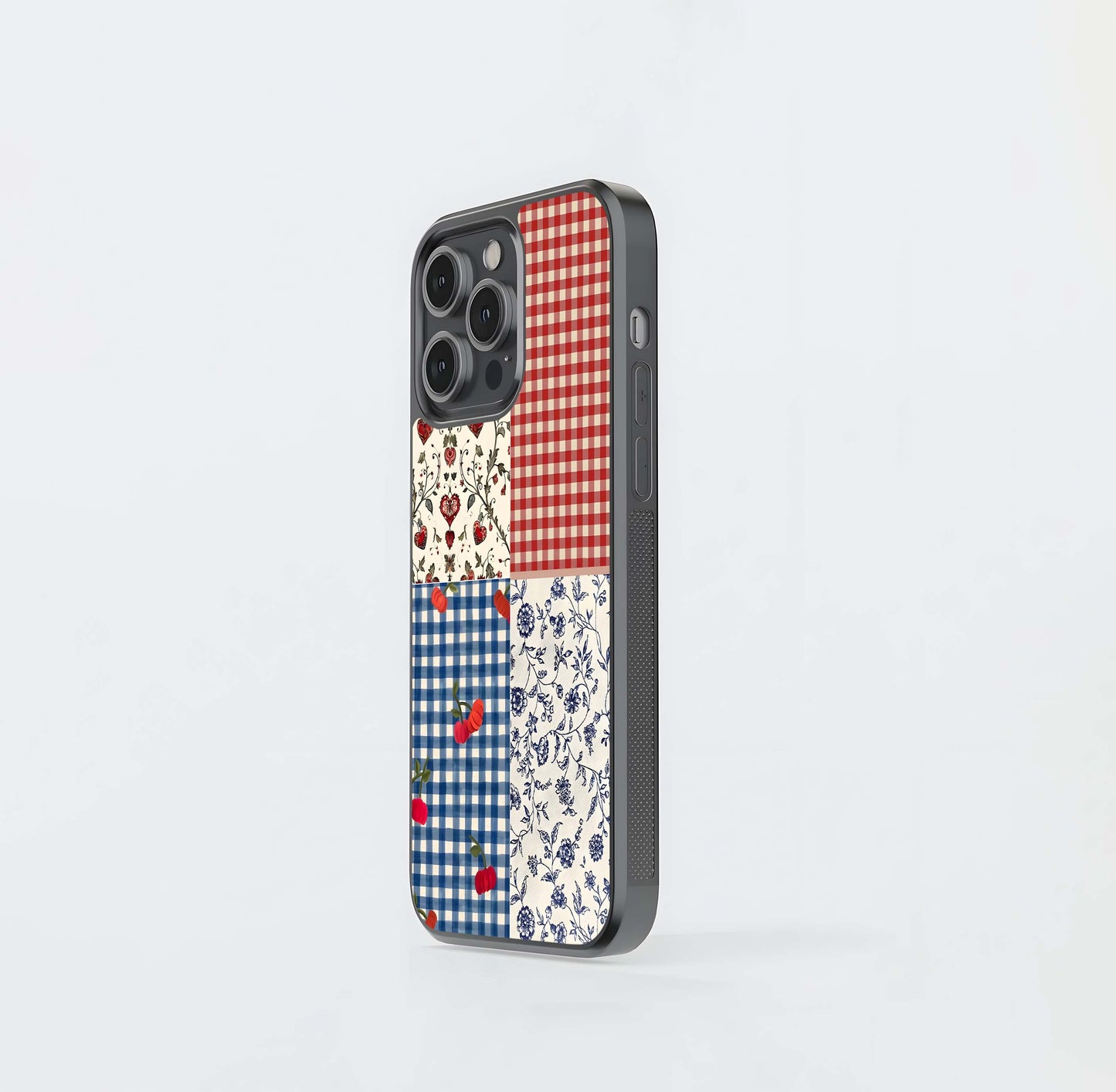 Vintage Red Hearts Glass Case