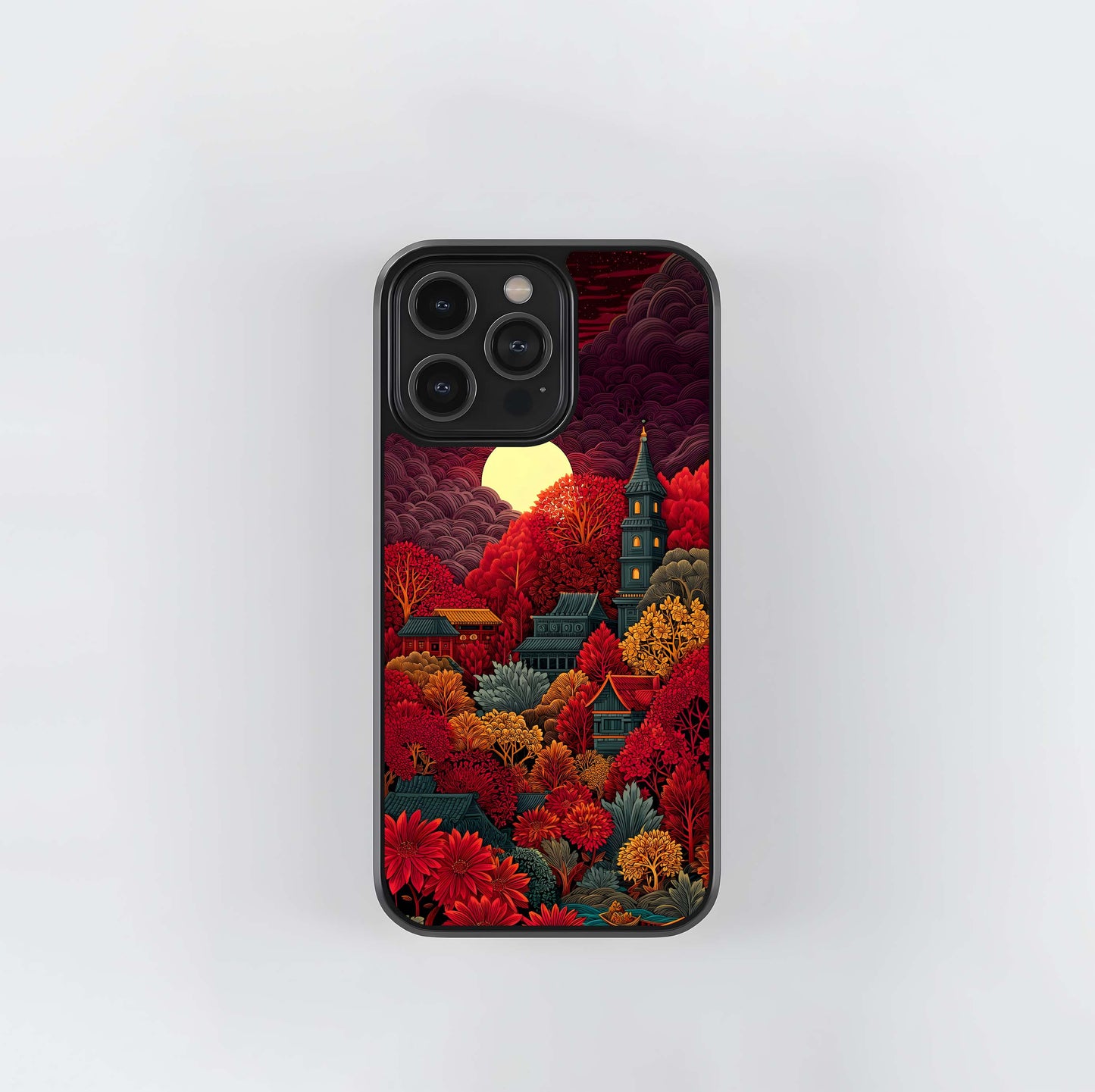 Scarlet Autumn Temple Glass Case