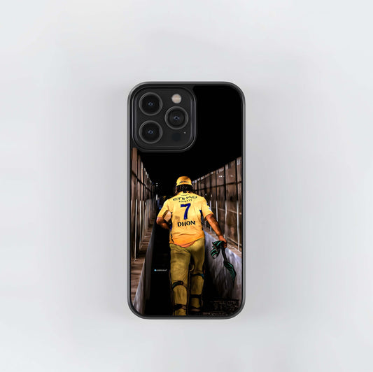 MS Dhoni Yellow Exit Tunnel Glass Case