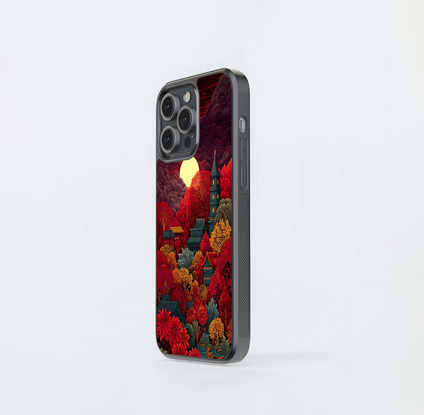 Scarlet Autumn Temple Glass Case