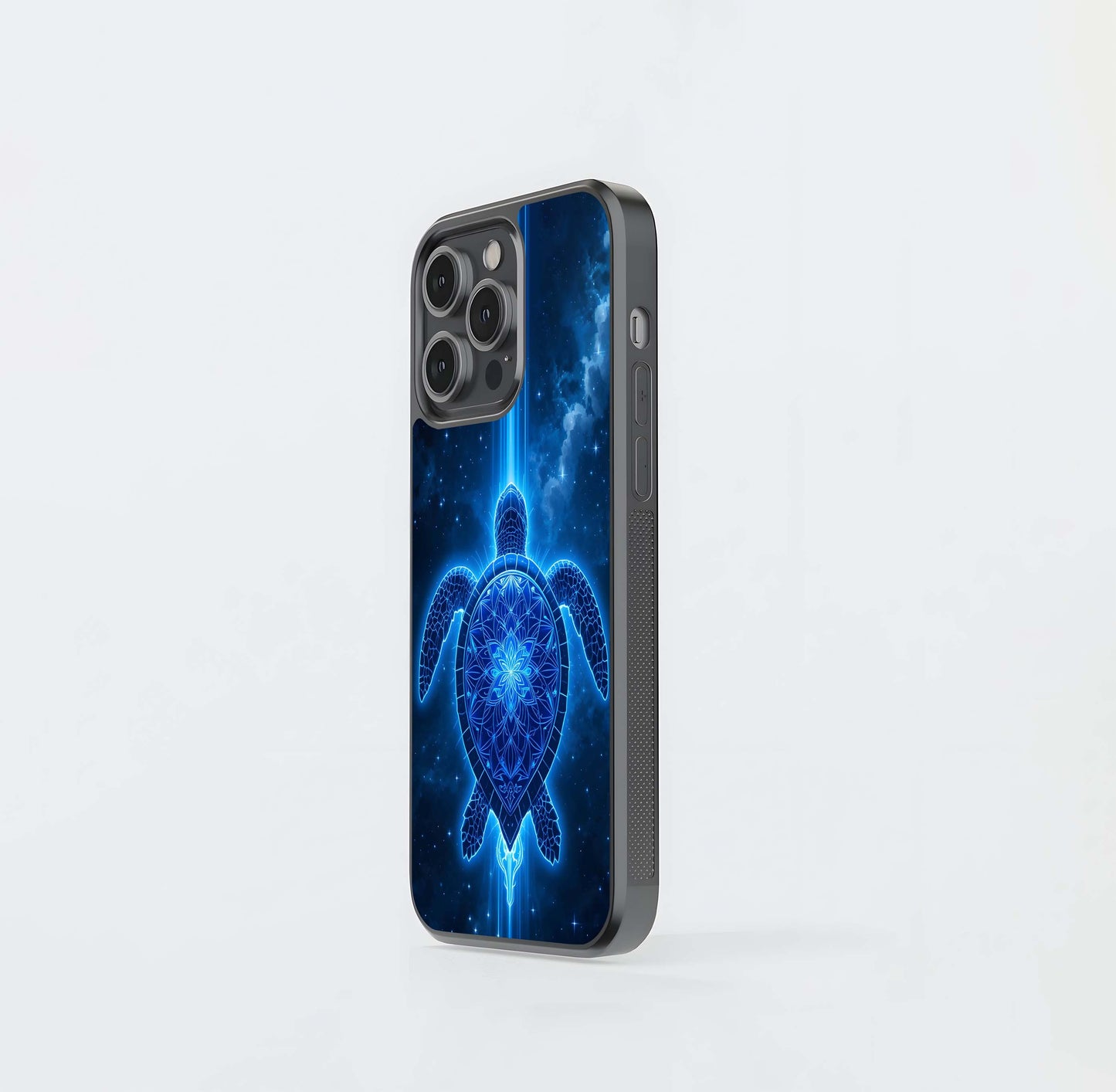 Blue Galaxy Turtle Glass Case