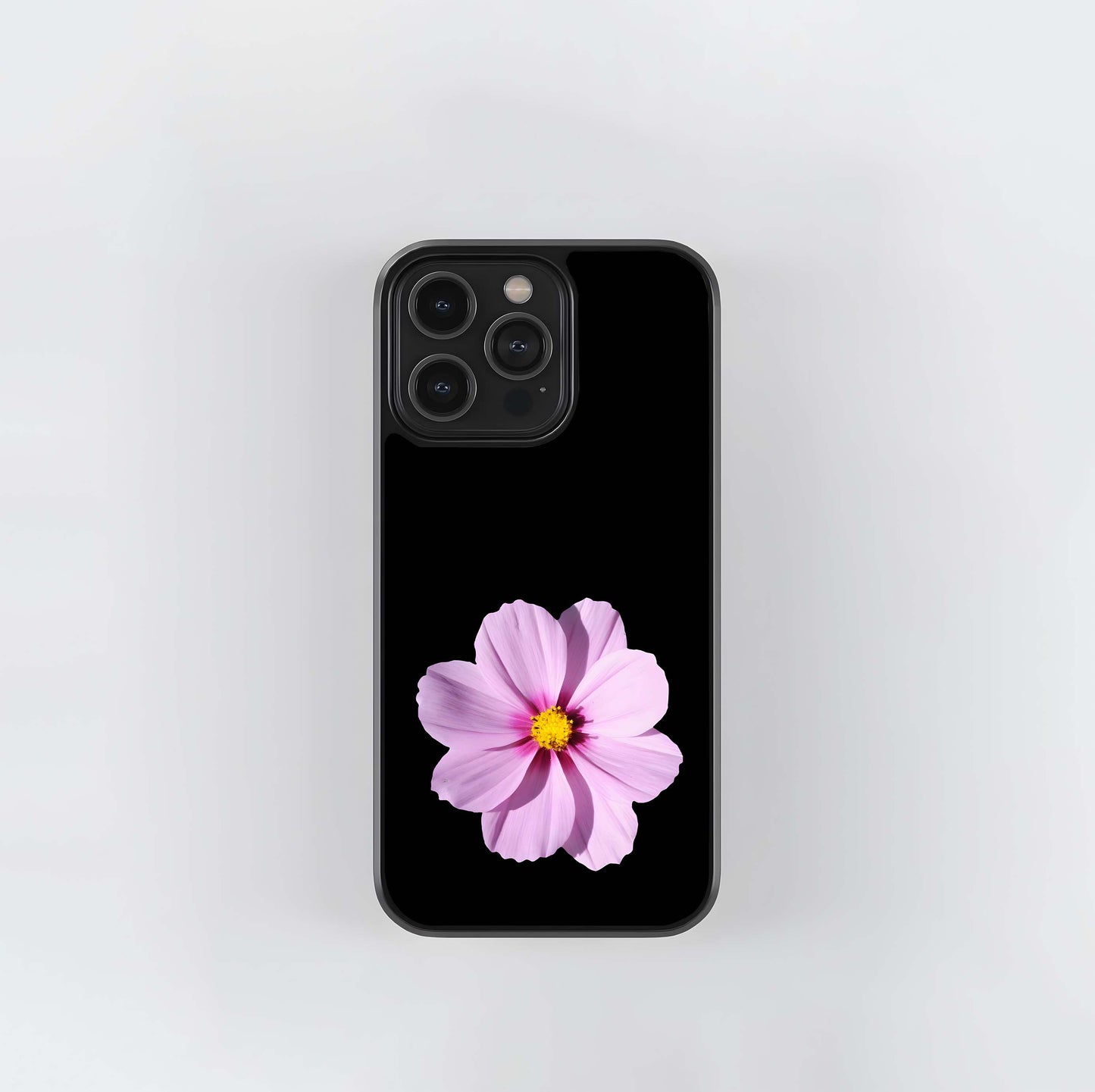 Single Pink Flower Glass Case