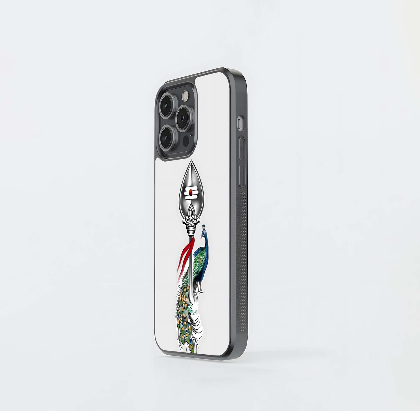 Murugan's Vel and Peacock Glass Case