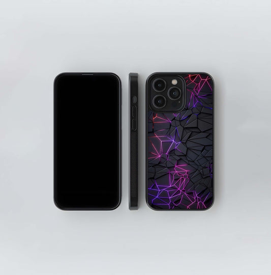 Neon Geomteric Low Poly Mesh Glass Case