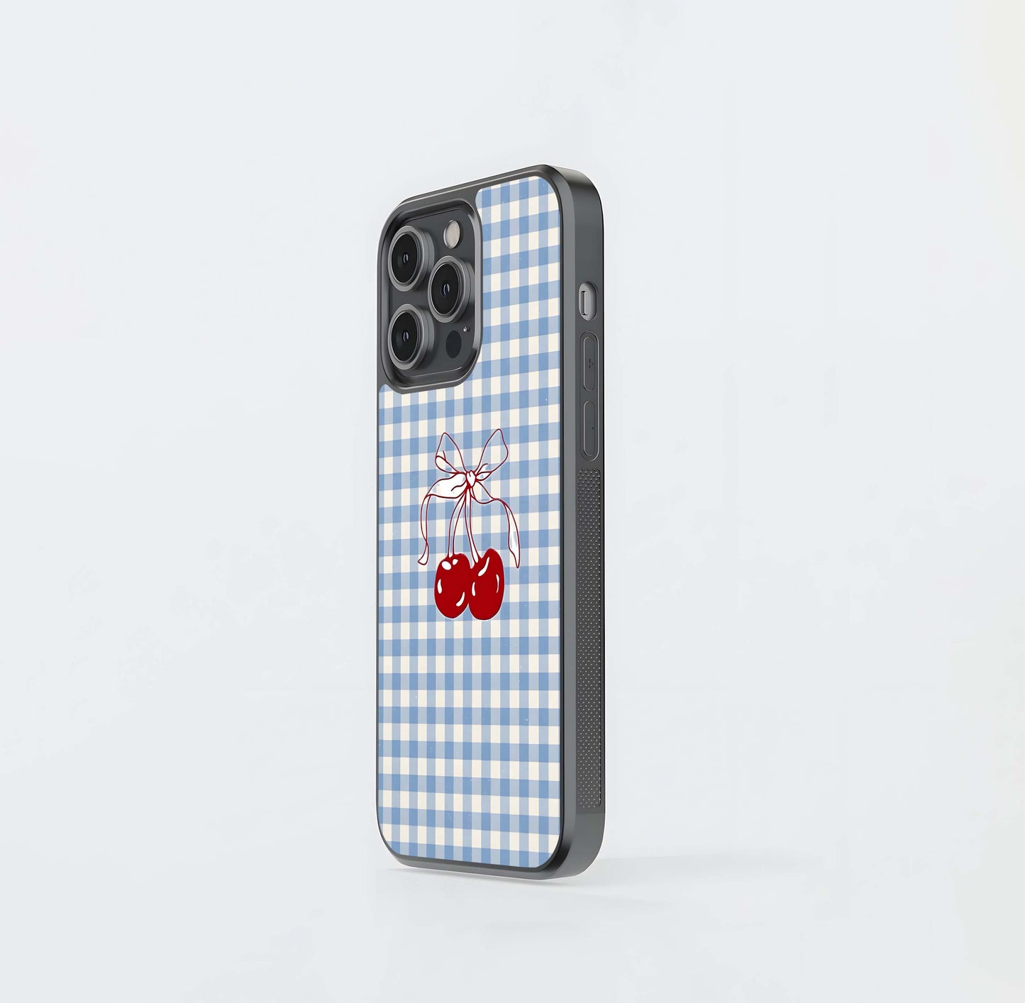Blusshy Cherry With Checker Glass Case
