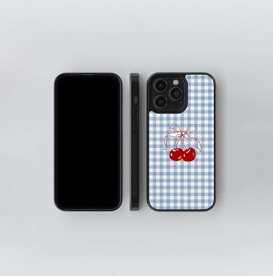 Blusshy Cherry With Checker Glass Case