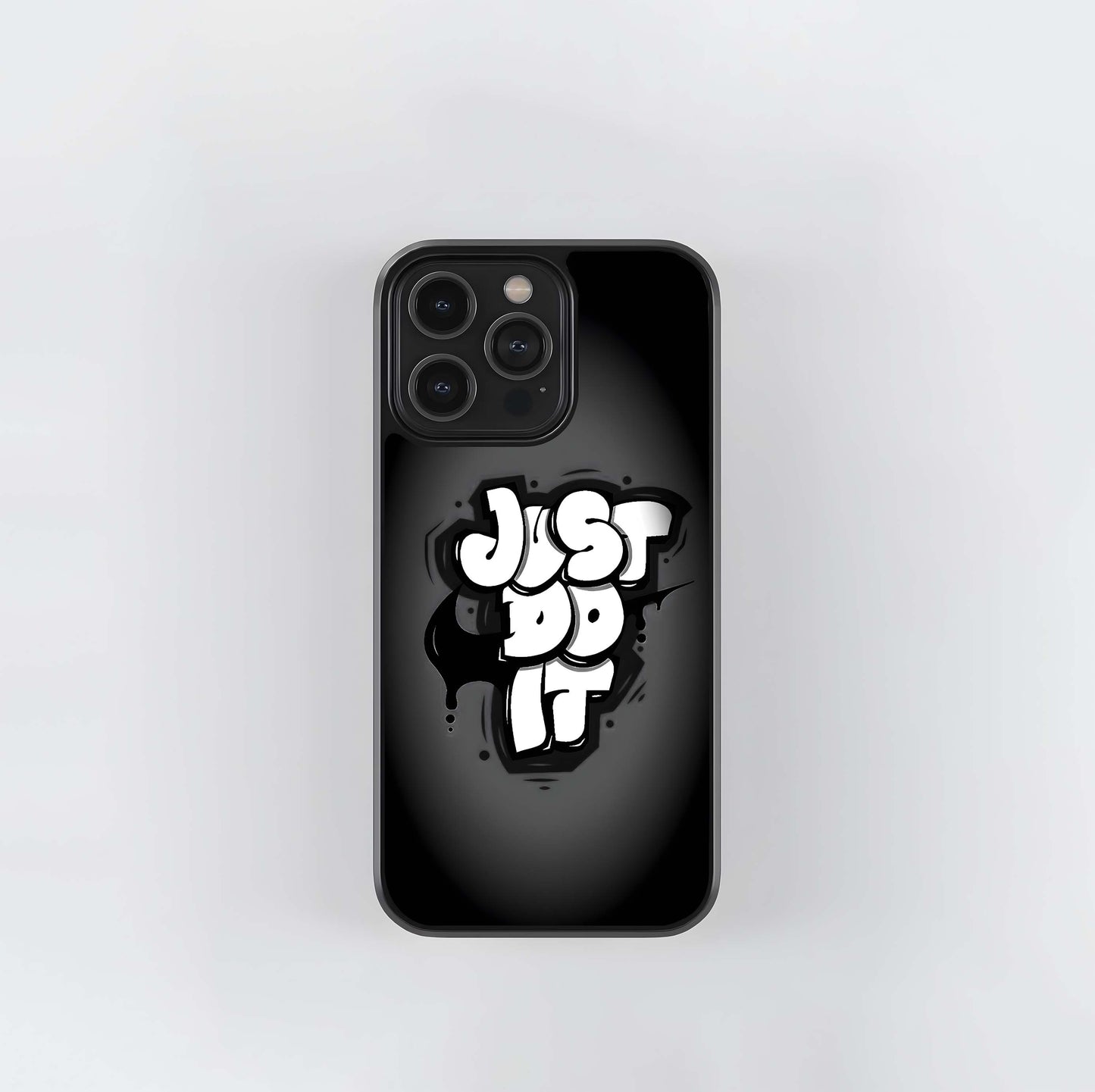 Just Do It Graffiti Logo in Black and White Glass Case