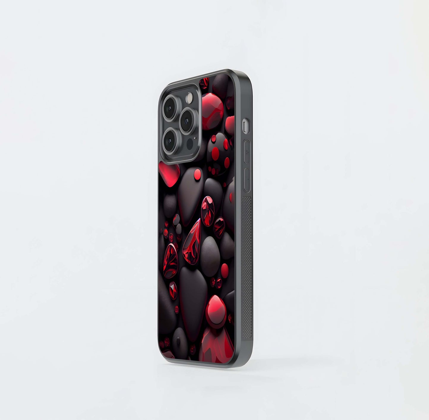 Obsidian and Ruby Cascade Glass Case