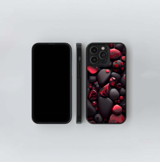 Obsidian and Ruby Cascade Glass Case