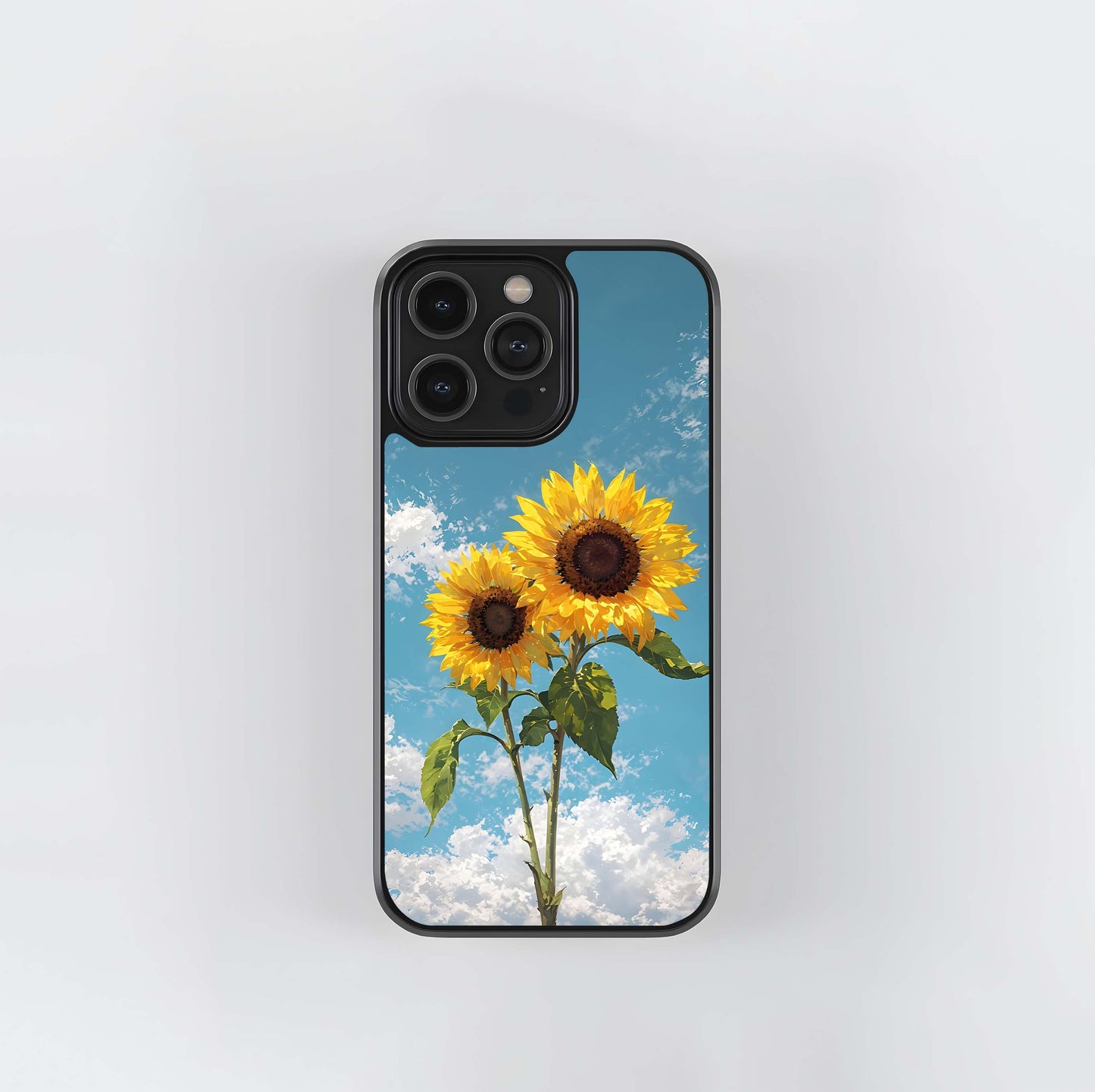 Sunflower Sky Bloom Glass Case