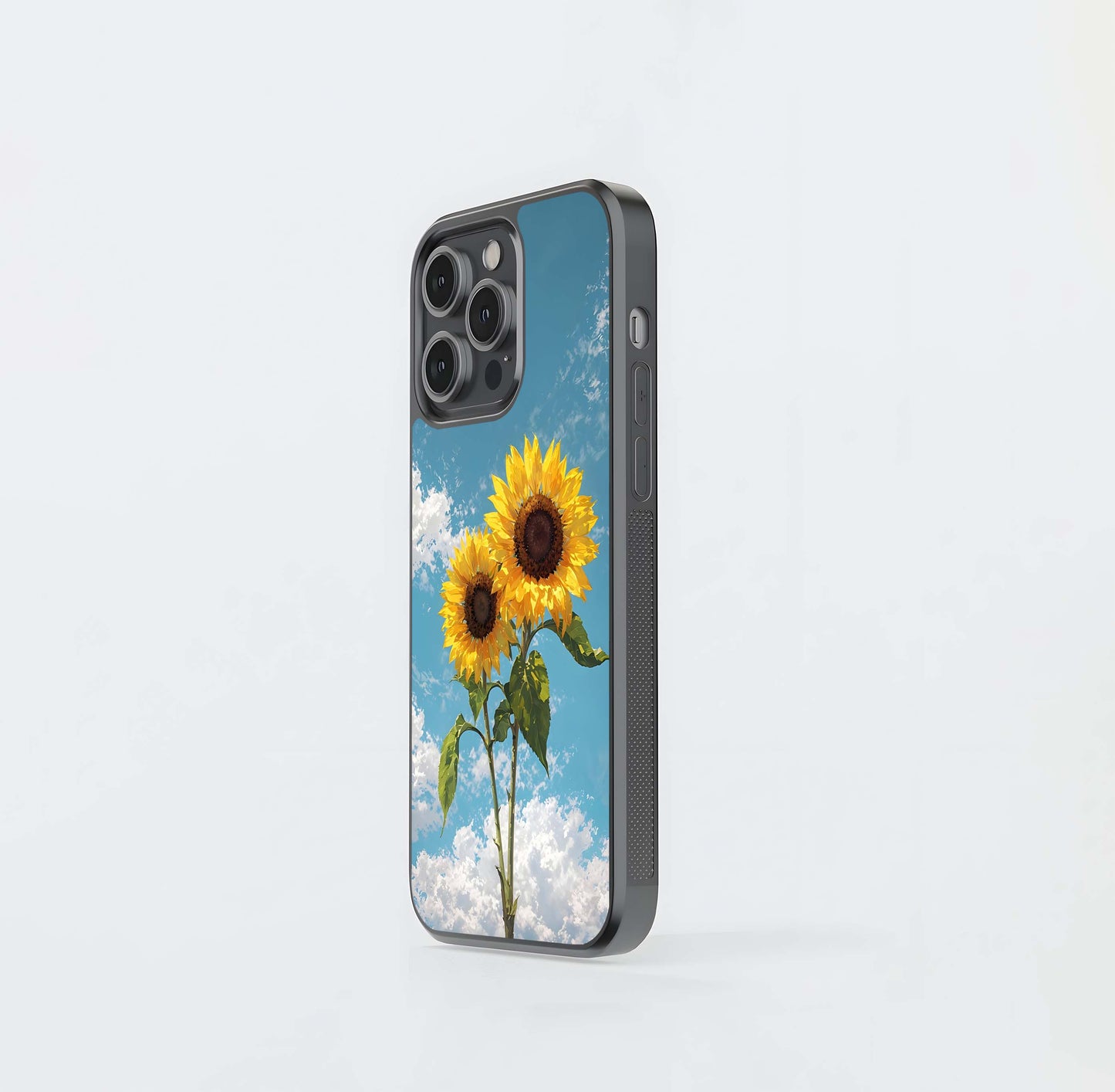 Sunflower Sky Bloom Glass Case