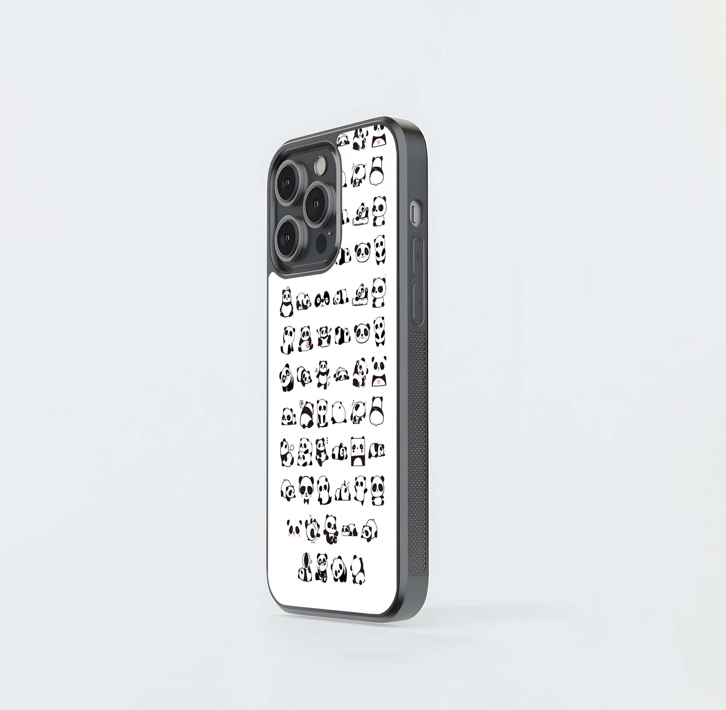 Cute Panda Doodle Collection Glass Case