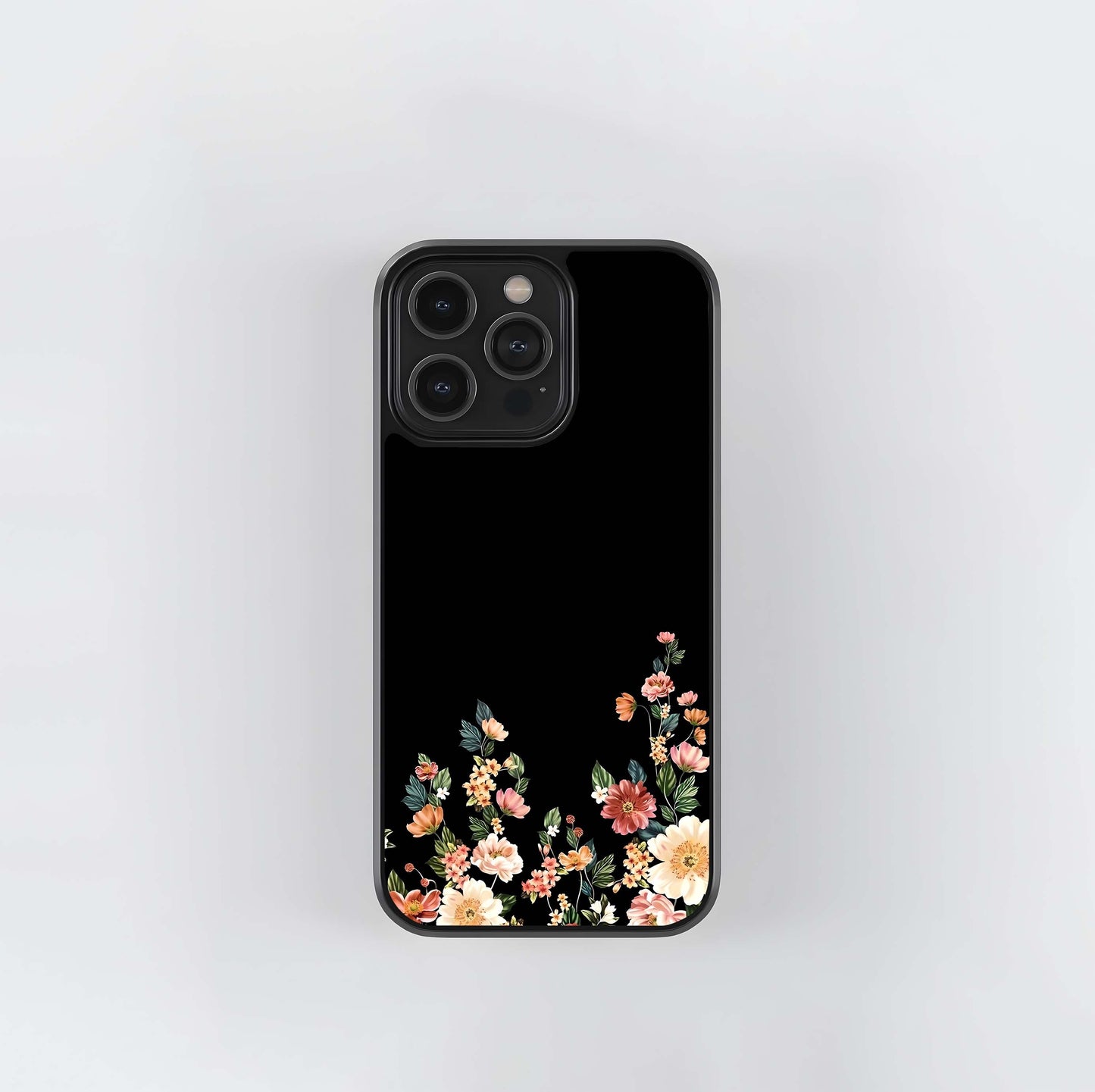 Floral Design With A Custom Personalized Name Glass Case