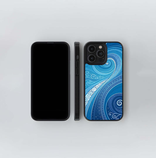 Abstract Blue Wallpaper Glass Case