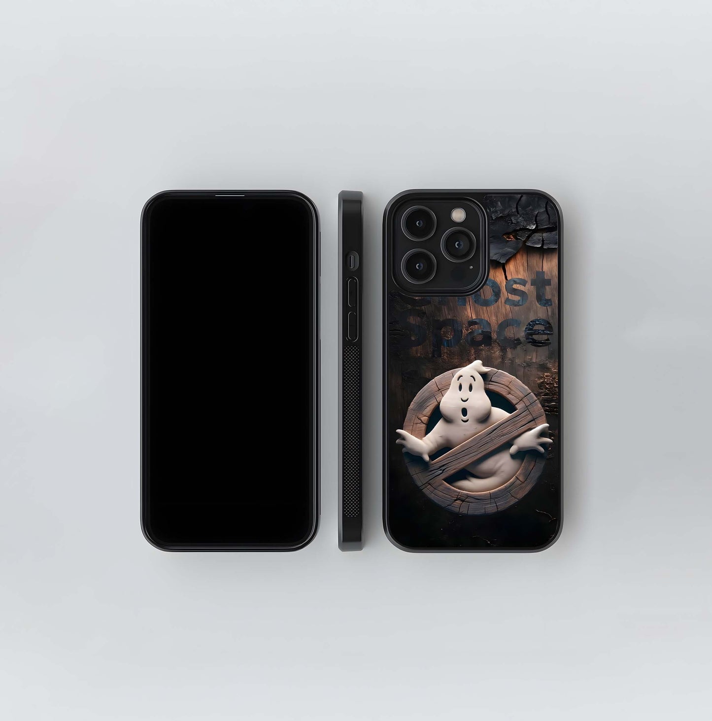 3D Ghostbuster Logo on Wood Glass Case