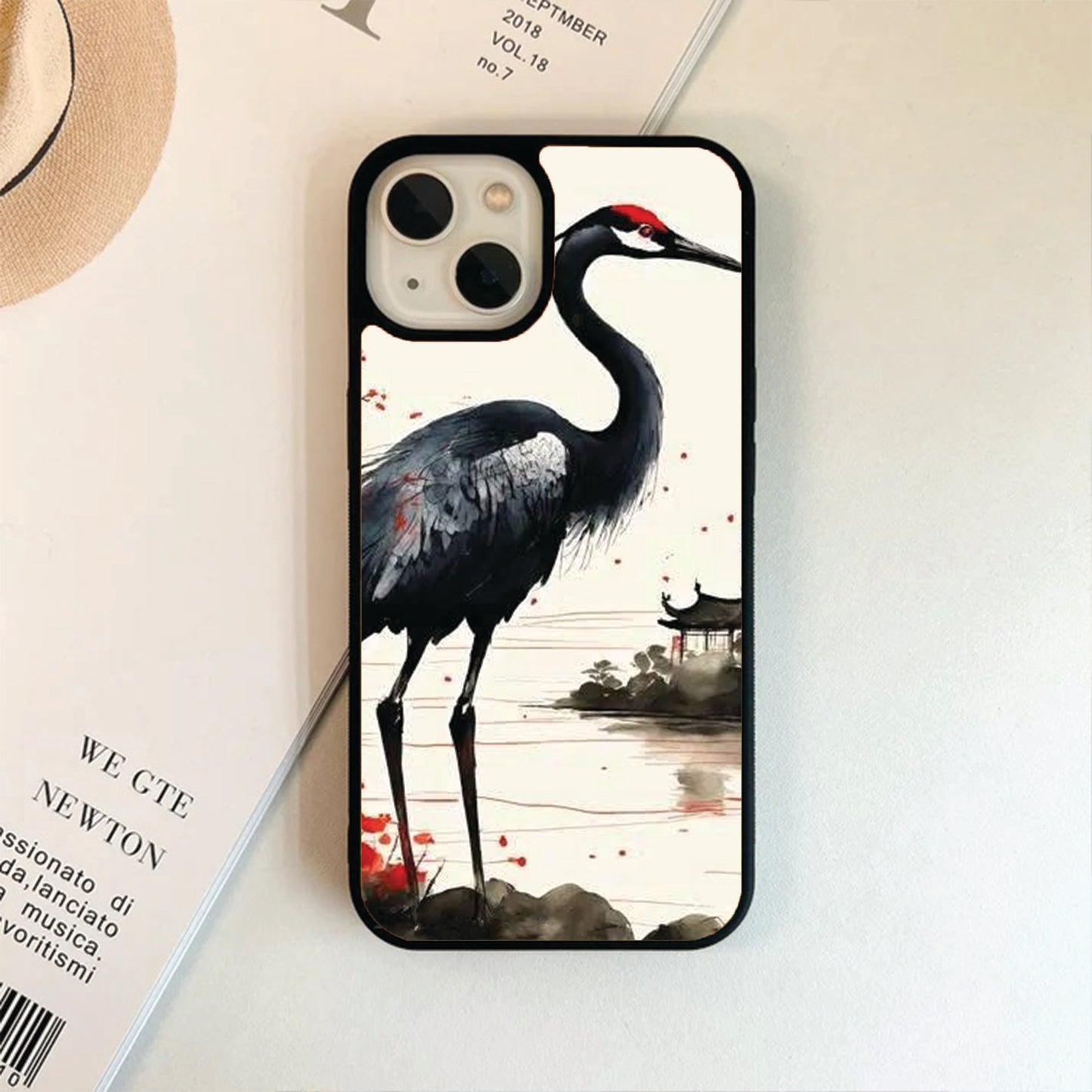 Swan Themed Glass Case Phone cover