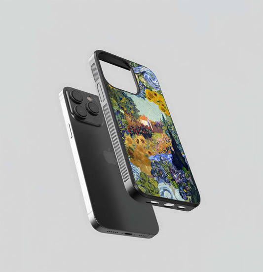 Van Gogh–style floral field Glass Case