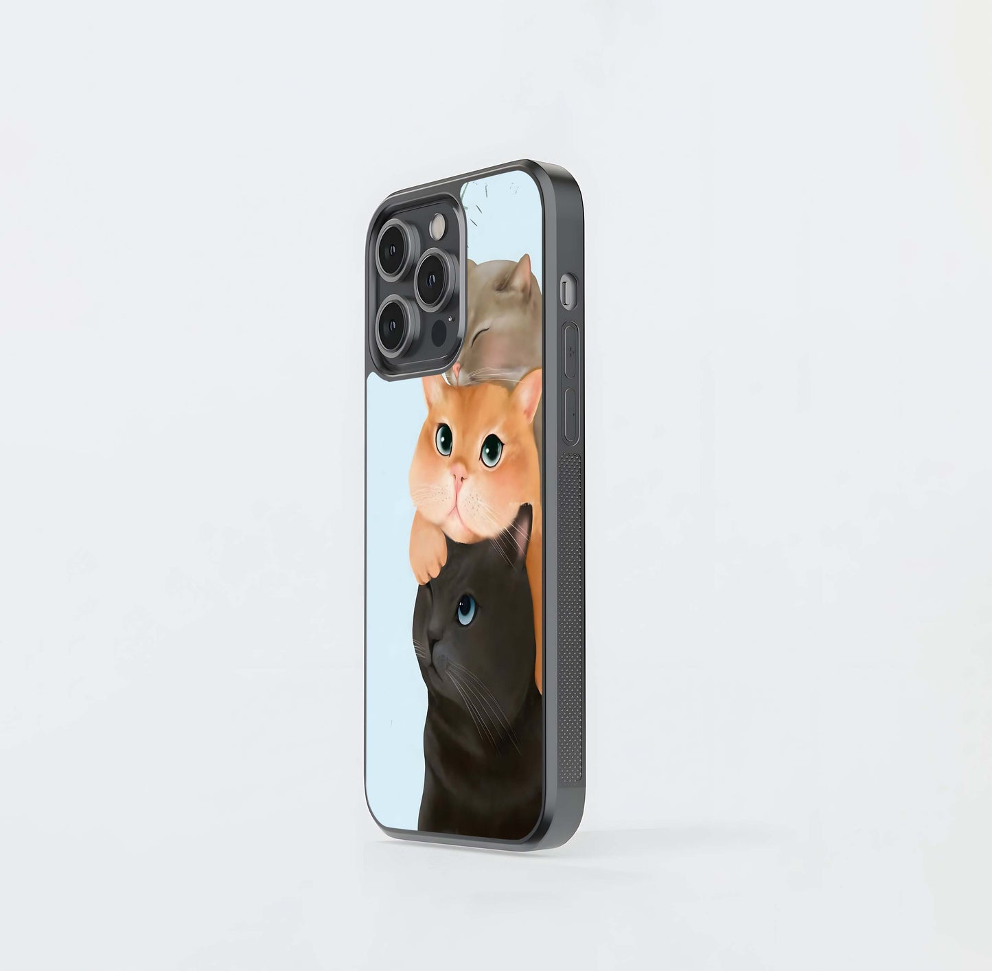 Tripple Cat Lazy Glass Case