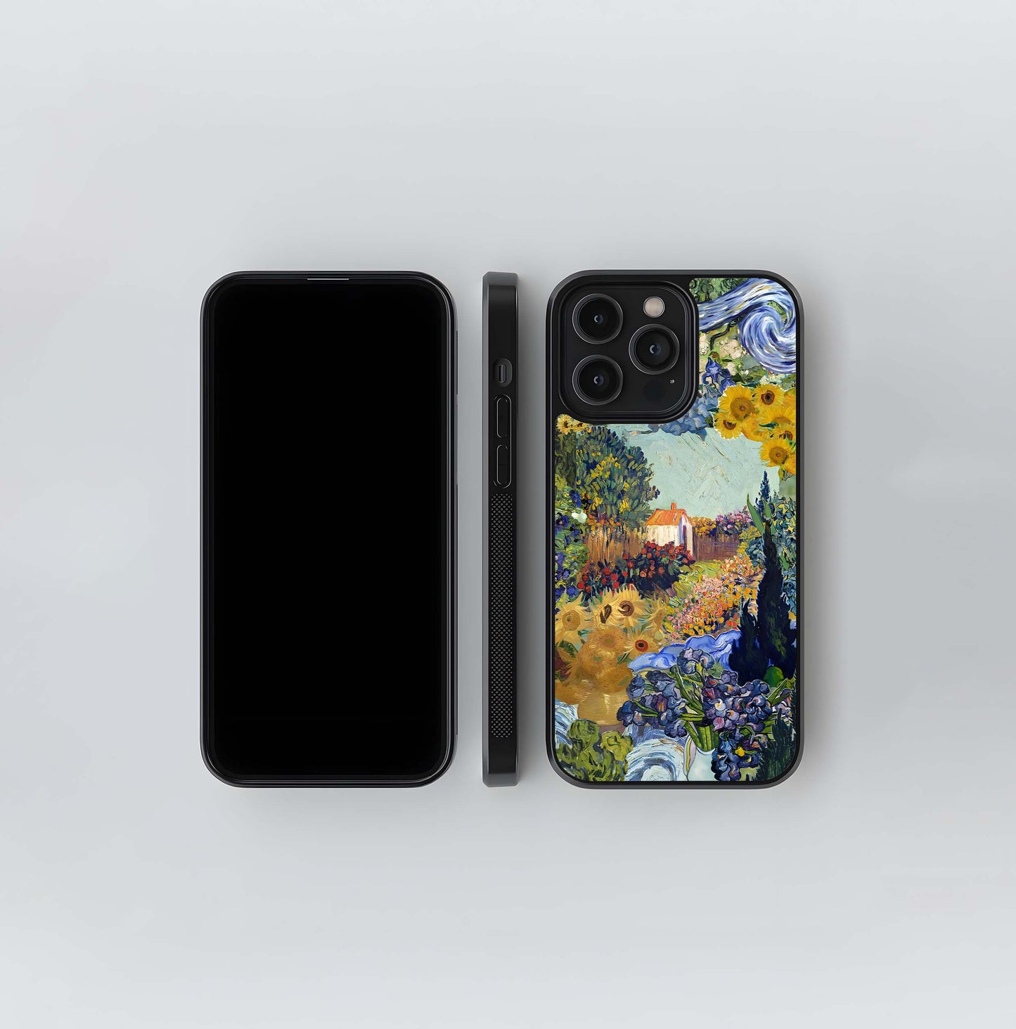 Van Gogh–style floral field Glass Case