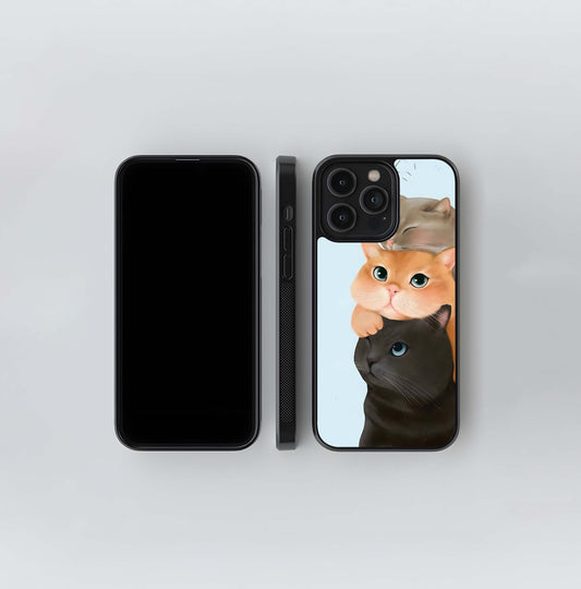 Tripple Cat Lazy Glass Case