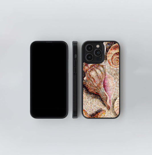 Beige Shell Mosaic Glass Case
