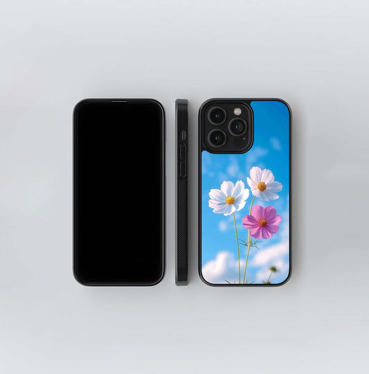 Tripple Flowers With Sky Glass Case