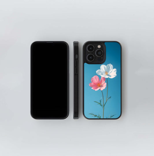 Twin Flowers Glass Case