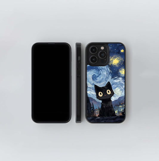 Vangogh Cat Glass Case