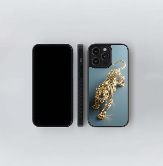 Gilded Filigree Tiger Glass Case