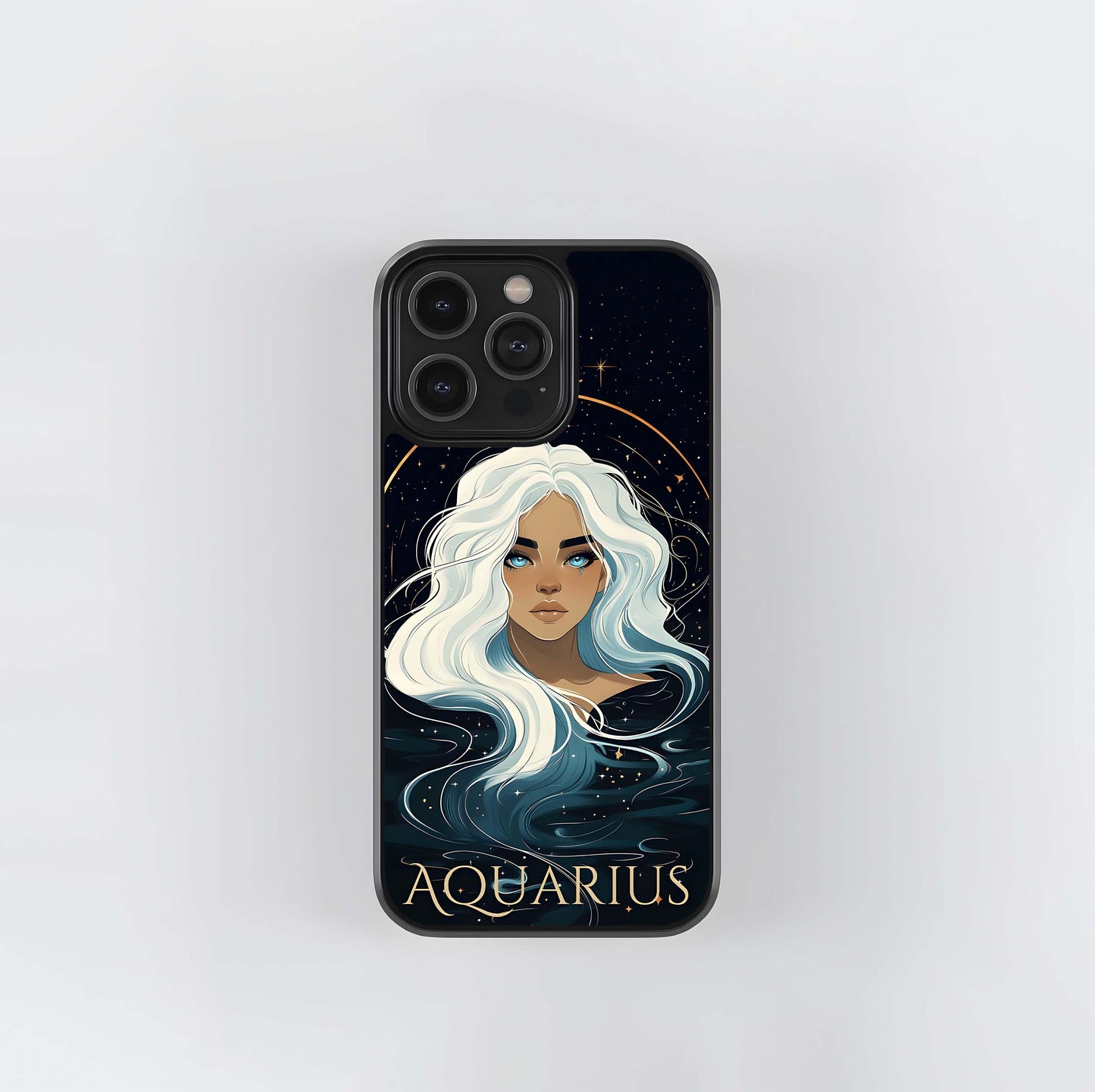 Zodiac Aquarius Glass Case