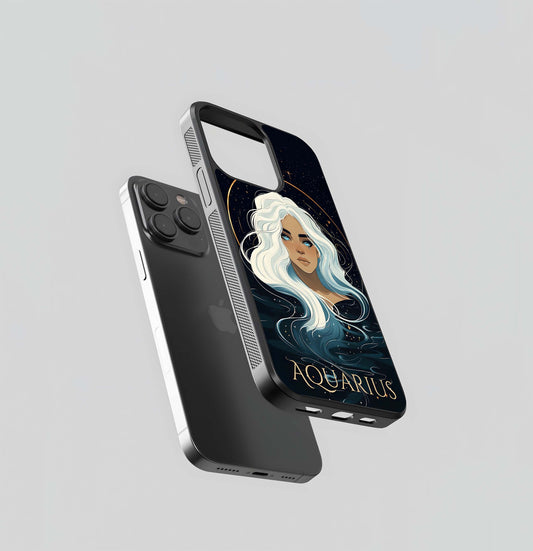 Zodiac Aquarius Glass Case