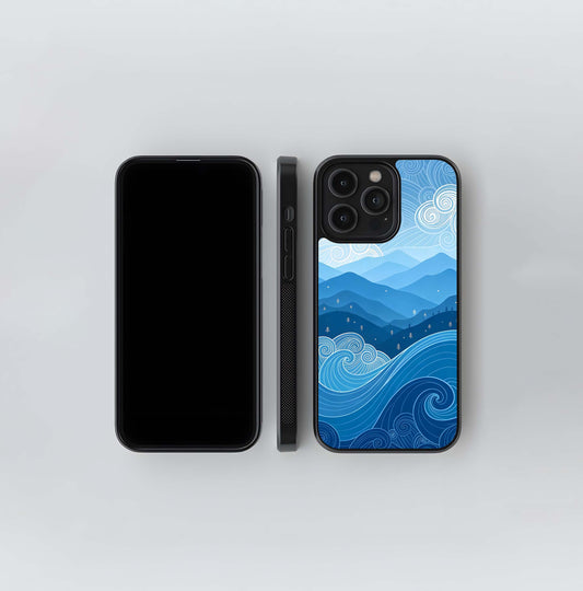 Wavy Horizon Blues Glass Case