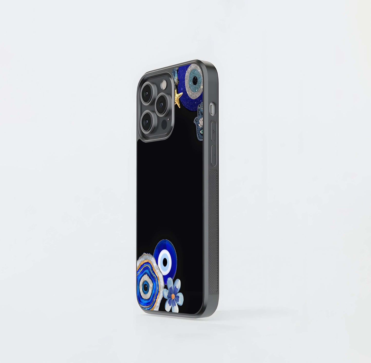 Aesthetic Blue Evil Eye Glass Case