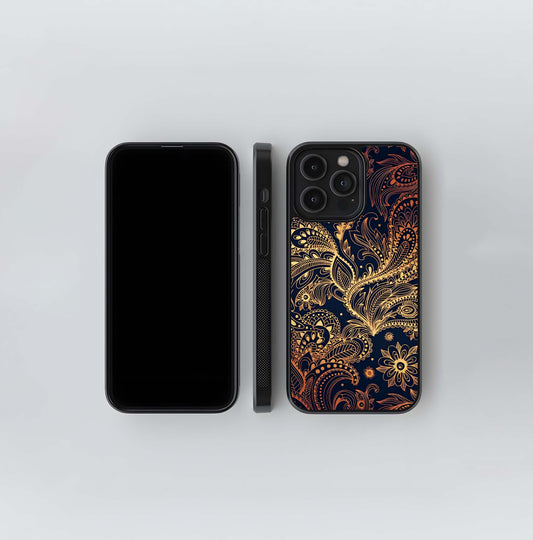 Gold Paisley Tapestry Glass Case