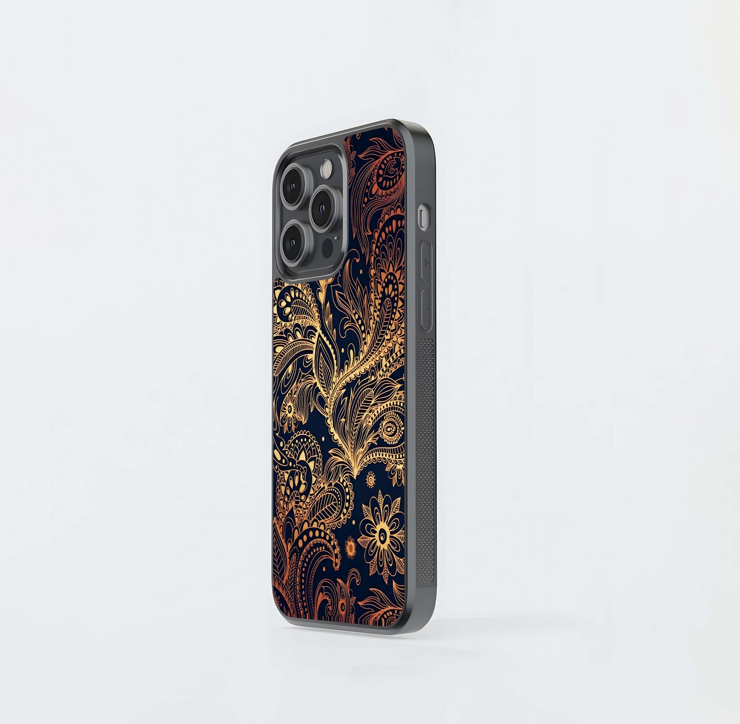 Gold Paisley Tapestry Glass Case