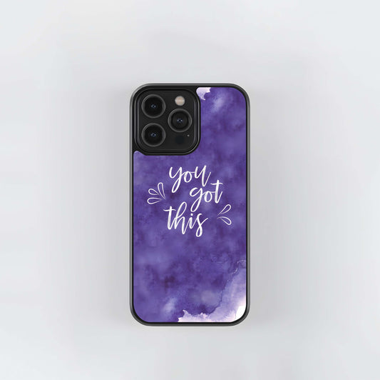 Purple Watercolor Motivation Glass Case