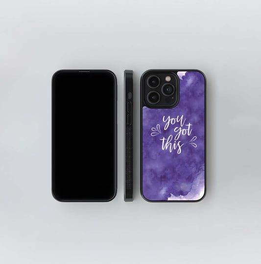 Purple Watercolor Motivation Glass Case
