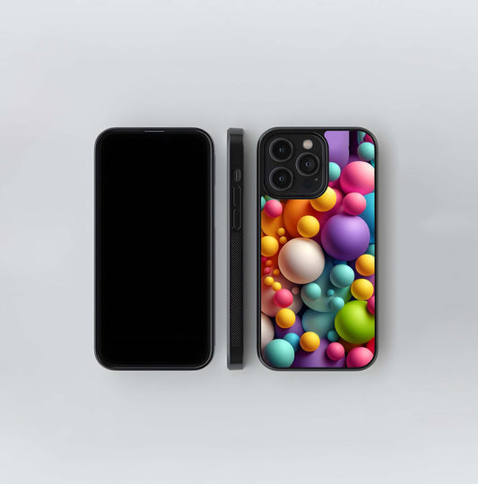 Rainbow Matte Spheres Glass Case