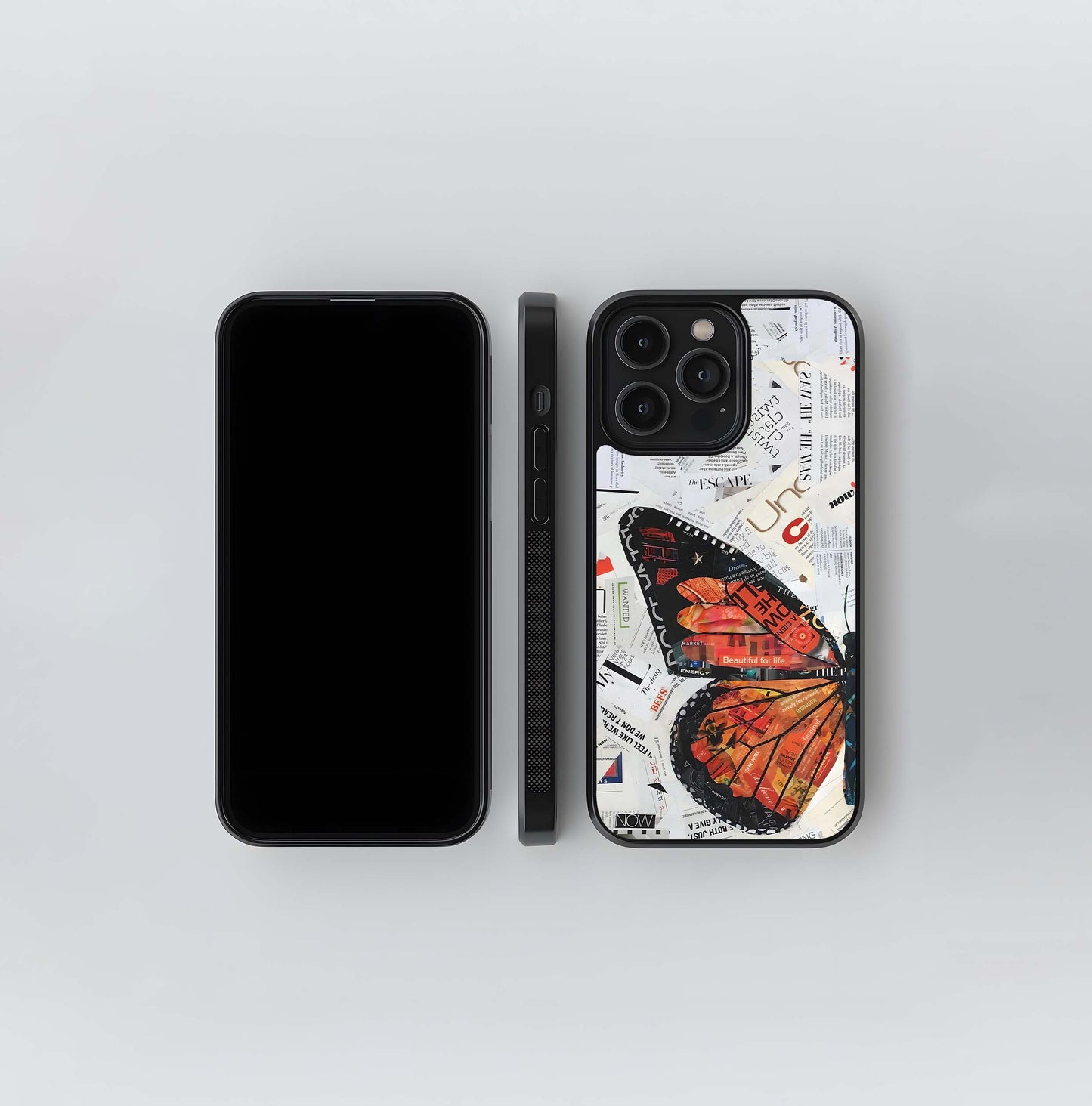 Magazine Butterfly Art Glass Case