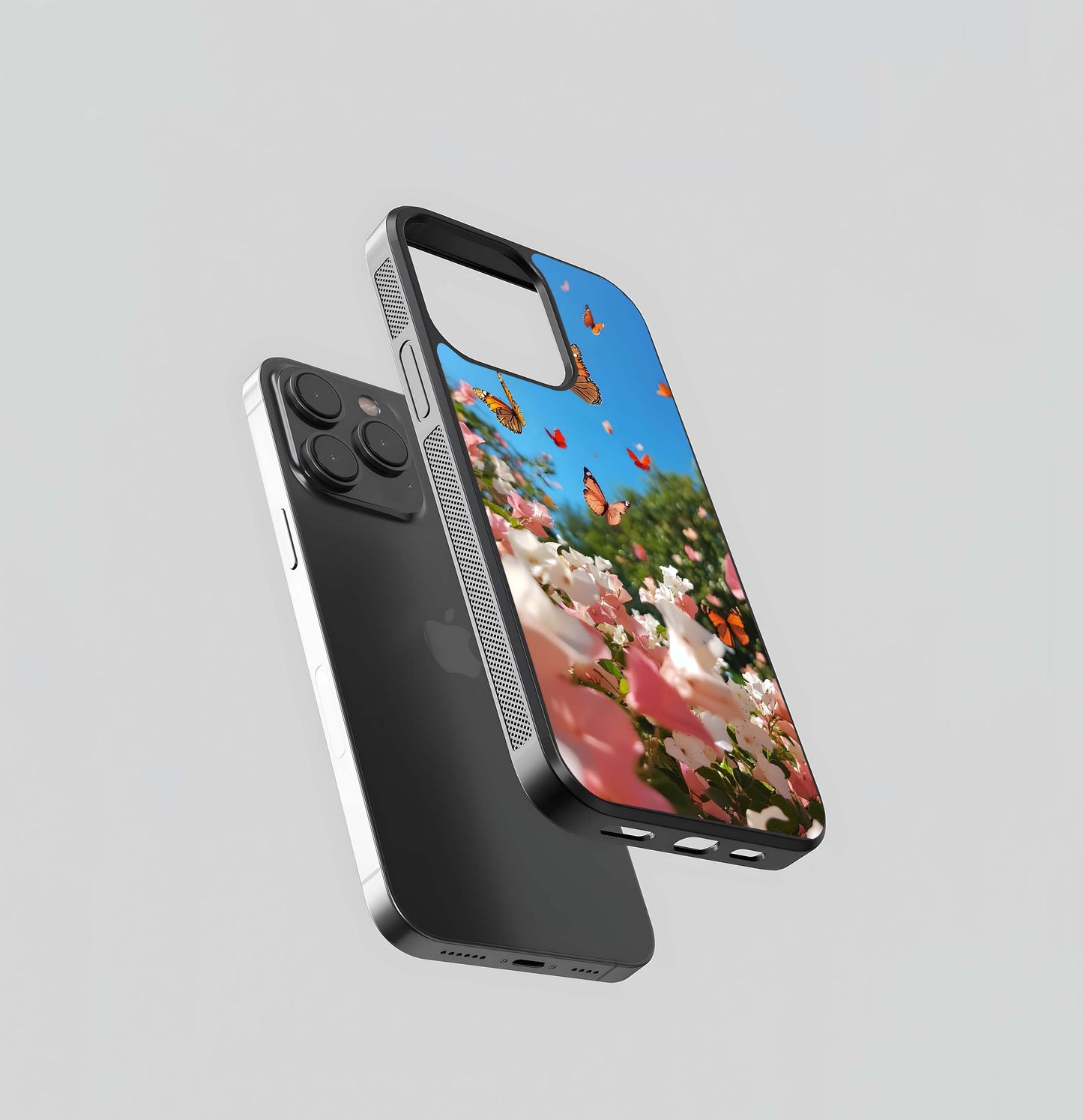 Butterflies in Bloom Sky Glass Case