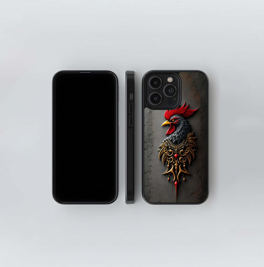 Regal Rooster Emblem Glass Case