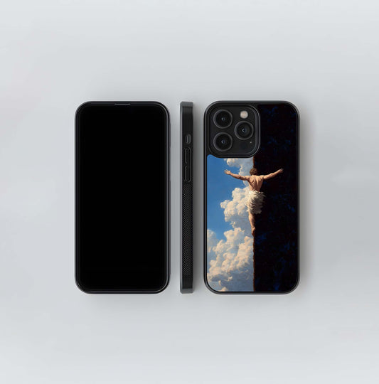 Man at the Edge of Light and Dark Glass Case