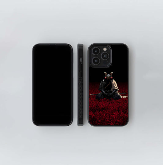 Meditating Samurai Glass Case