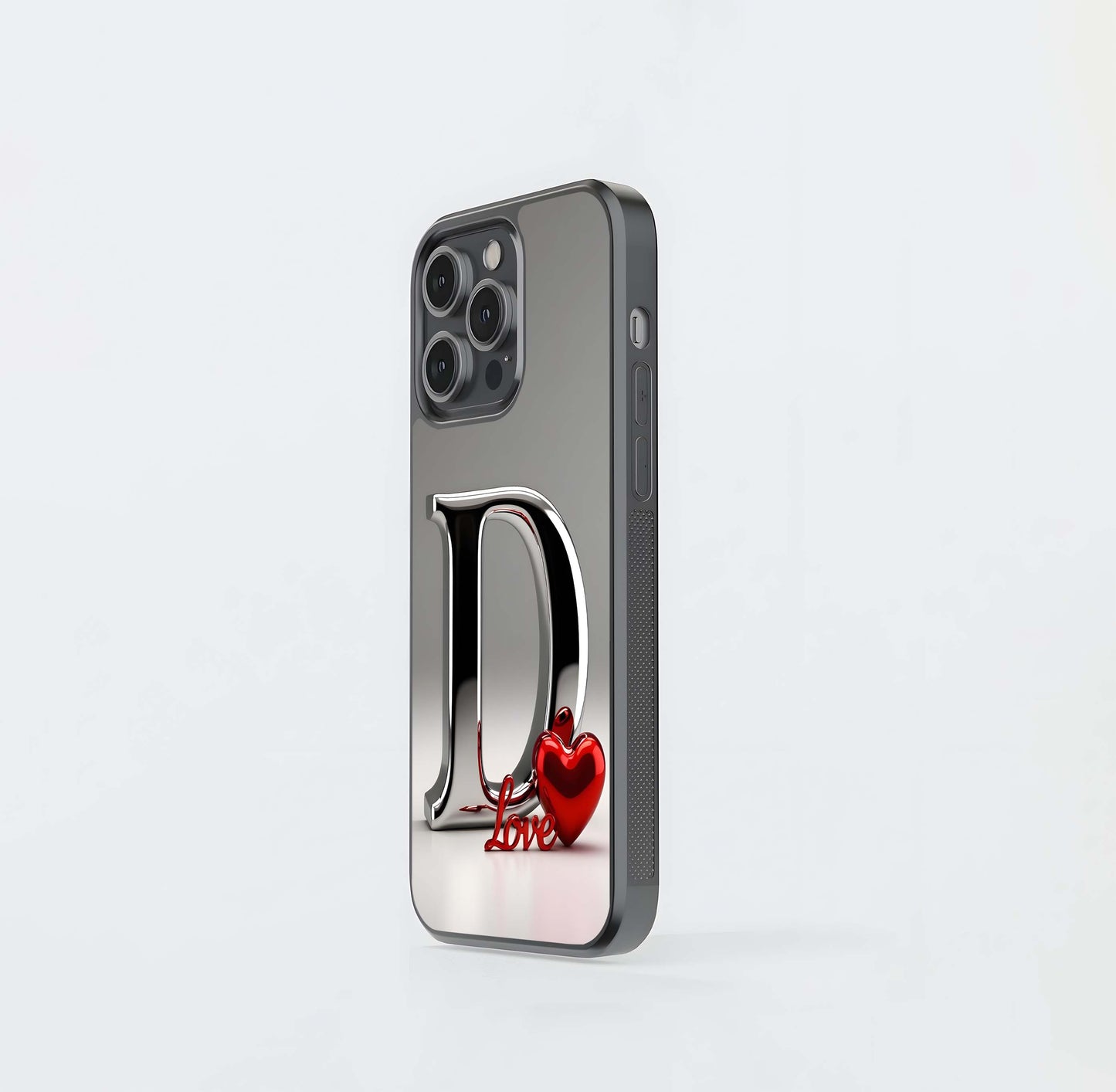 Metallic D with Love Flow Glass Case