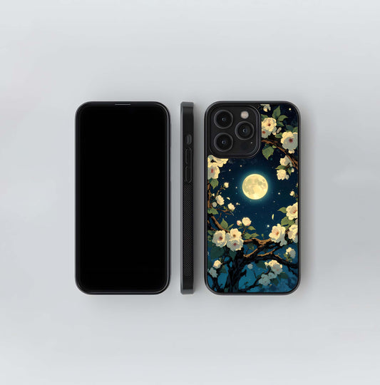 Celestial Moon & Flower Glass Case