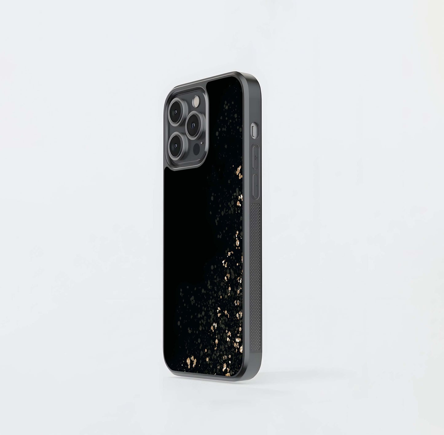 Black Sparkle Dust Glass Case