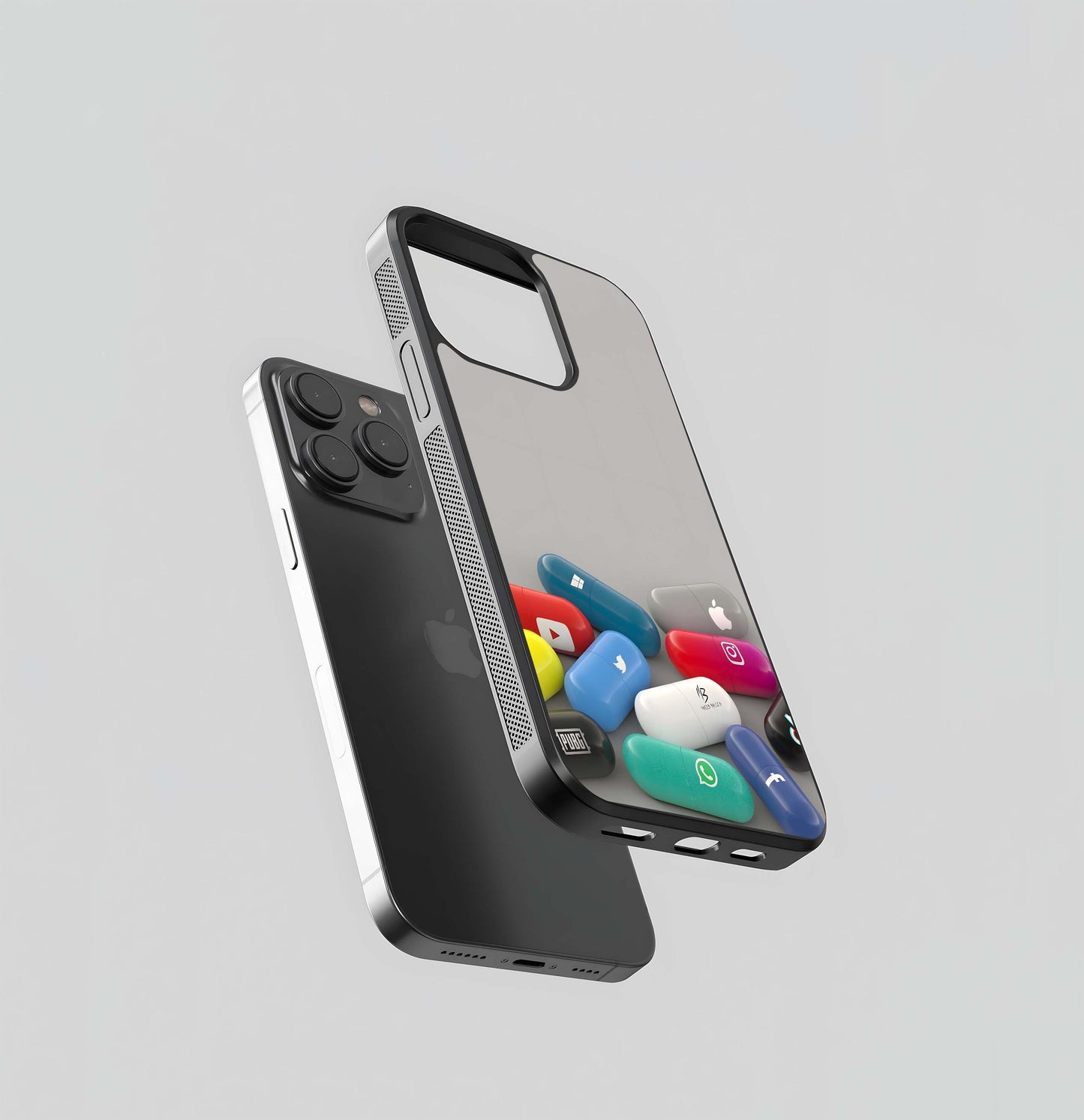 Social Media App Pills Glass Case