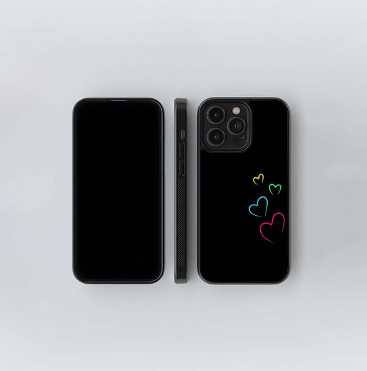 Minimalist Neon Hearts Glass Case