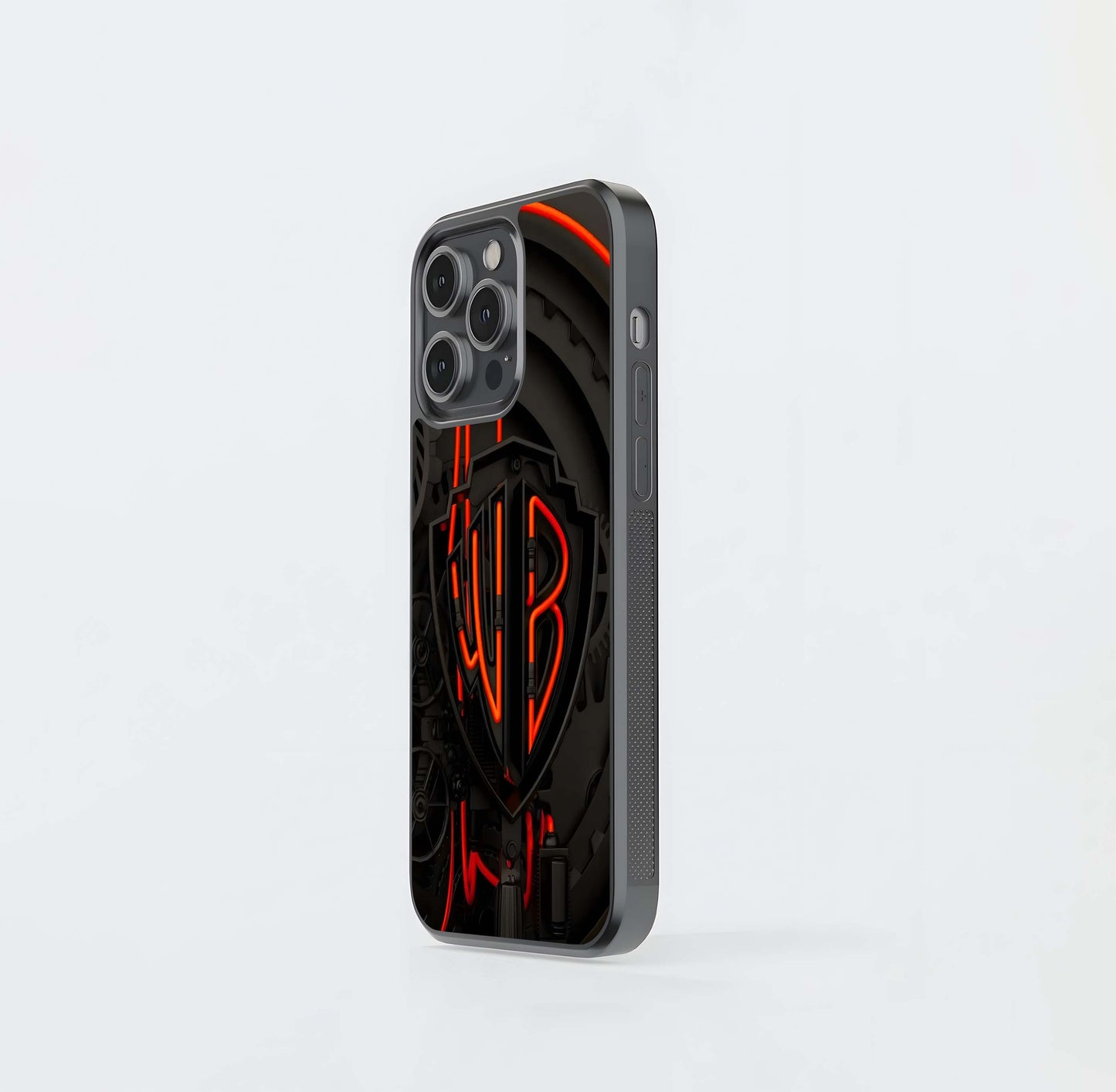 Steampunk Warner Bros. Logo with Neon Red Tubing Glass Case