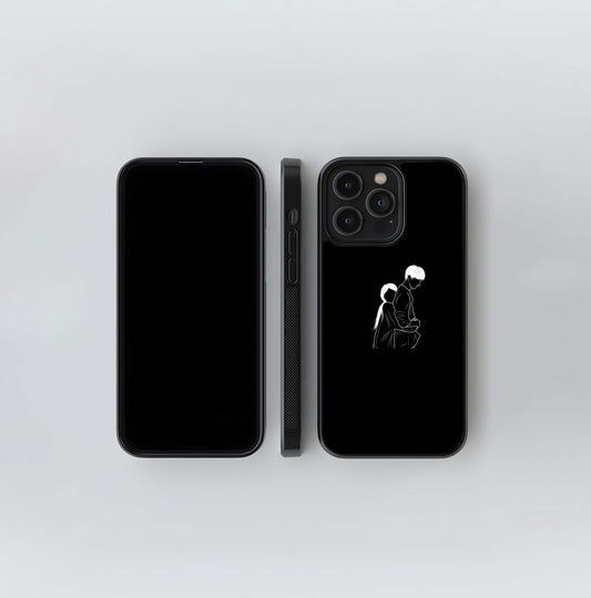 Back Hug Silhouette Glass Case